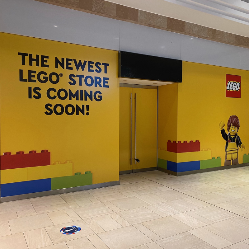 Removable vinyl used for a storefront.