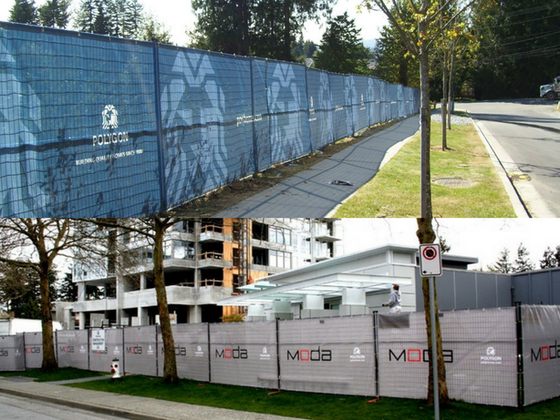 Mesh banner fence wraps
