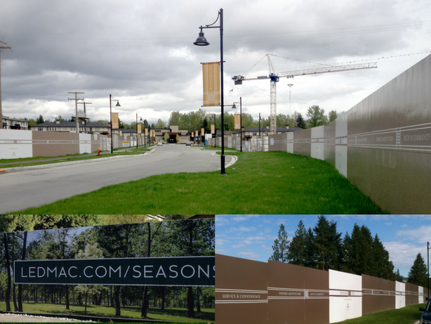 Perimeter hoarding on construction site