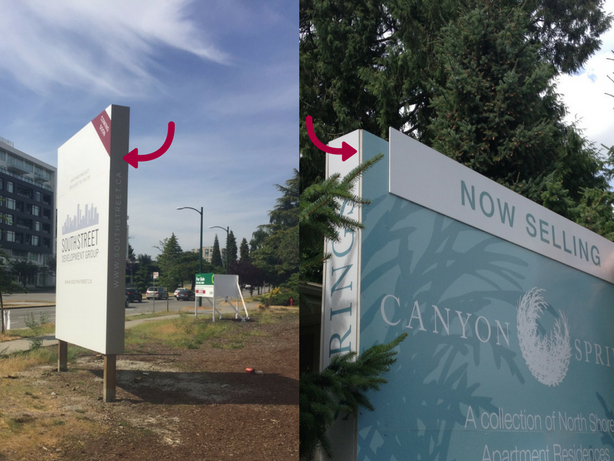 Outdoor sign with returns