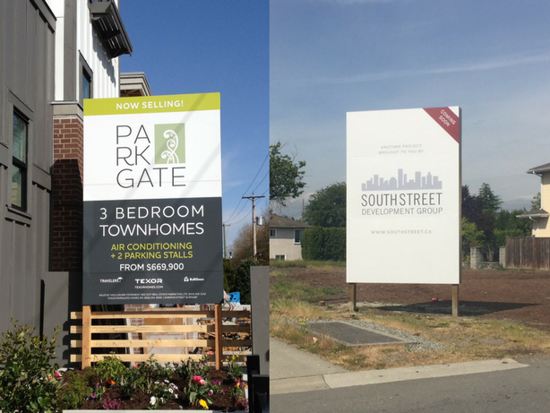 Single sided signs