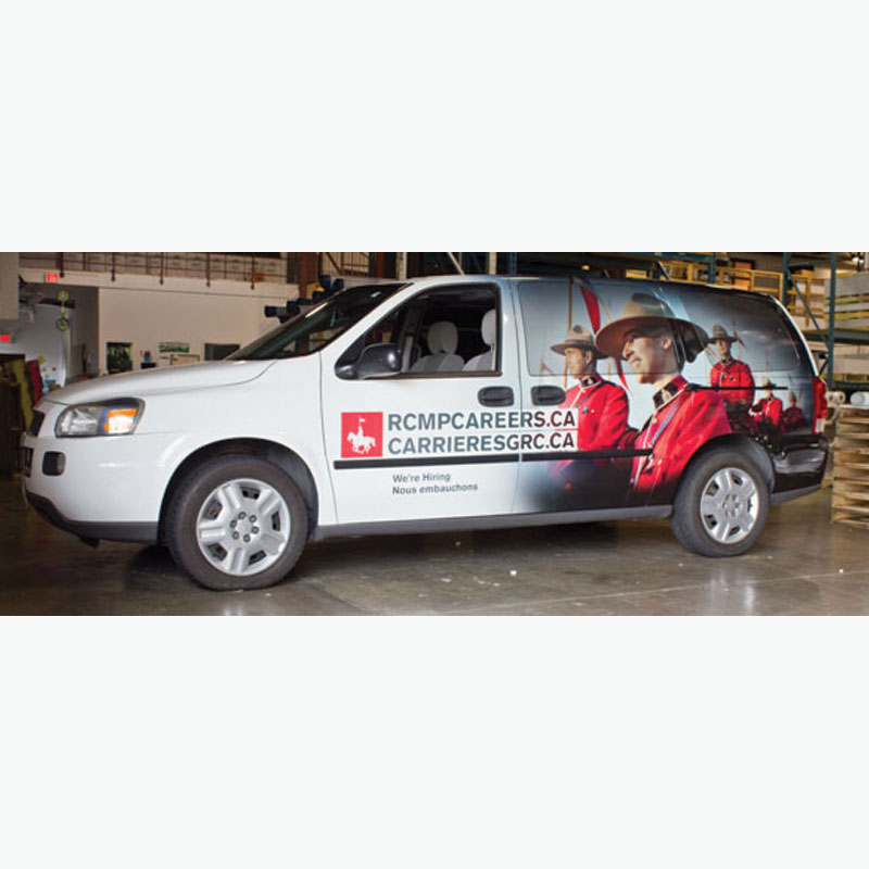 Vehicles graphics on a van