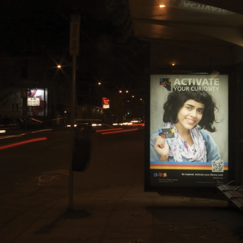 Backlit sign illuminated at night