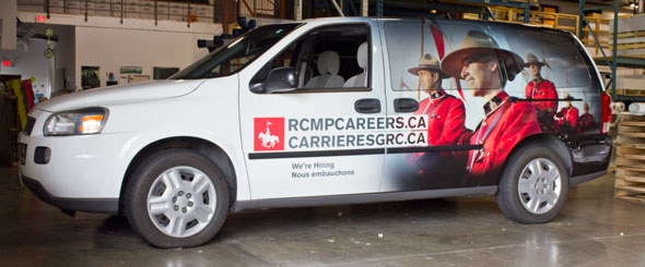 Vehicles graphics on a van