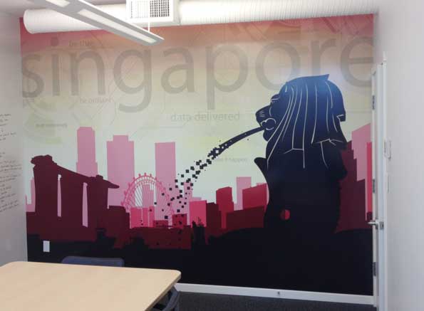 Singapore wall graphic art