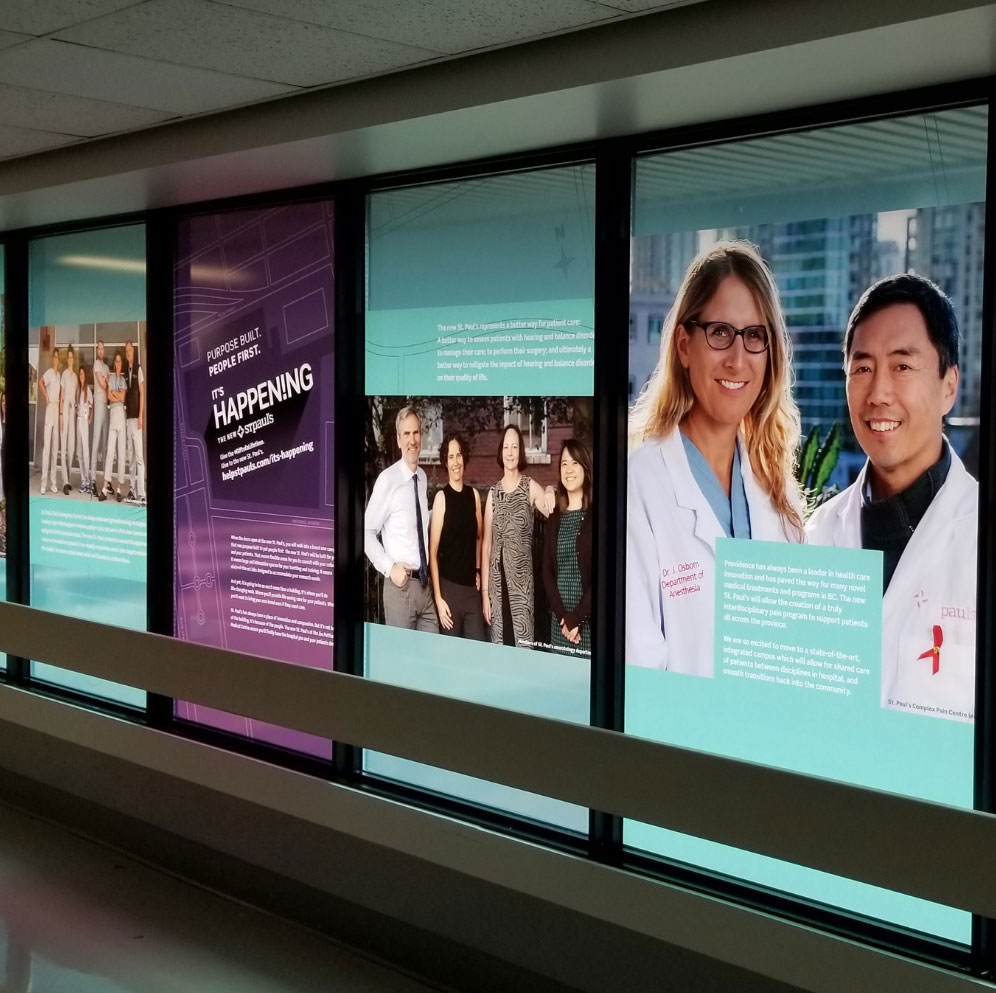 Window graphics designed to make use of natural light.
